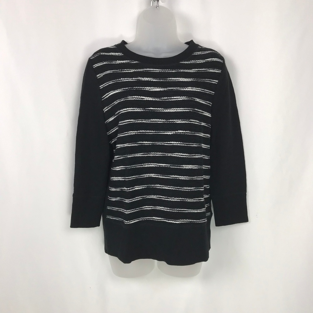 Lou & Grey Black and White Striped Sweater